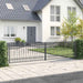 Poartă din Gard cu Vârf de Lancă Gri 404 x 100 cm Oțel - WALTI WALTI