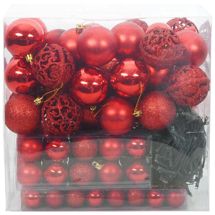 Set de Globuri de Crăciun cu 300 LED 120 pcs Roșu Plastic - WALTI WALTI