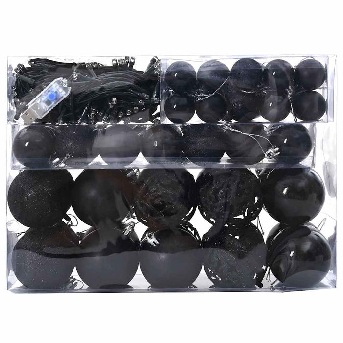 Set de Globuri de Crăciun cu 150 LED 61 pcs Negru Plastic - WALTI WALTI