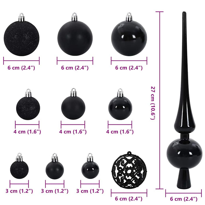Set de Globuri de Crăciun cu 300 LED 120 pcs Negru Plastic - WALTI WALTI