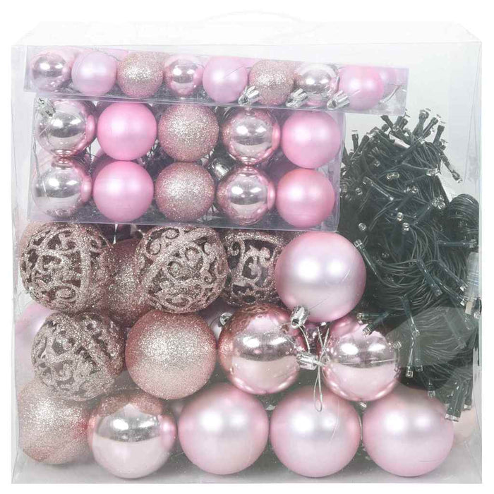 Set de Globuri de Crăciun cu 300 LED 120 pcs Roz Plastic - WALTI WALTI