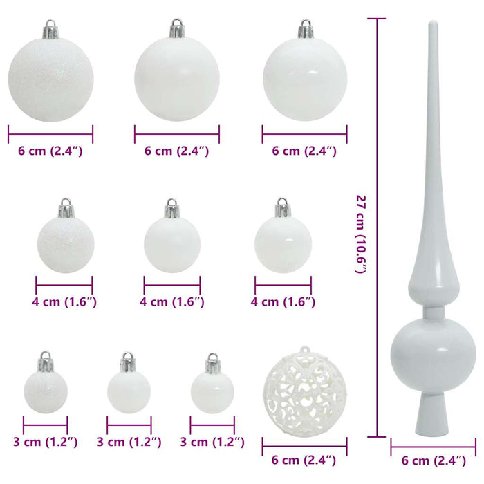 Set de Globuri de Crăciun cu 300 LED 120 pcs Alb Plastic - WALTI WALTI