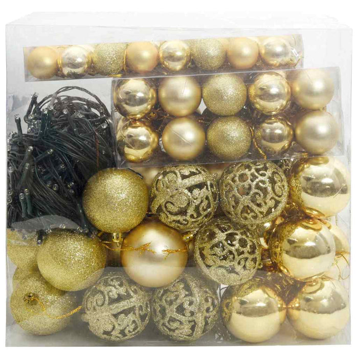 Set de Globuri de Crăciun cu 300 LED 120 pcs Auriu Plastic - WALTI WALTI