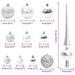 Set de Globuri de Crăciun cu 300 LED 120 pcs Argintiu Plastic - WALTI WALTI