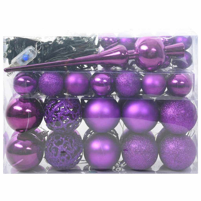 Set de Globuri de Crăciun cu 150 LED 61 pcs Violet Plastic - WALTI WALTI