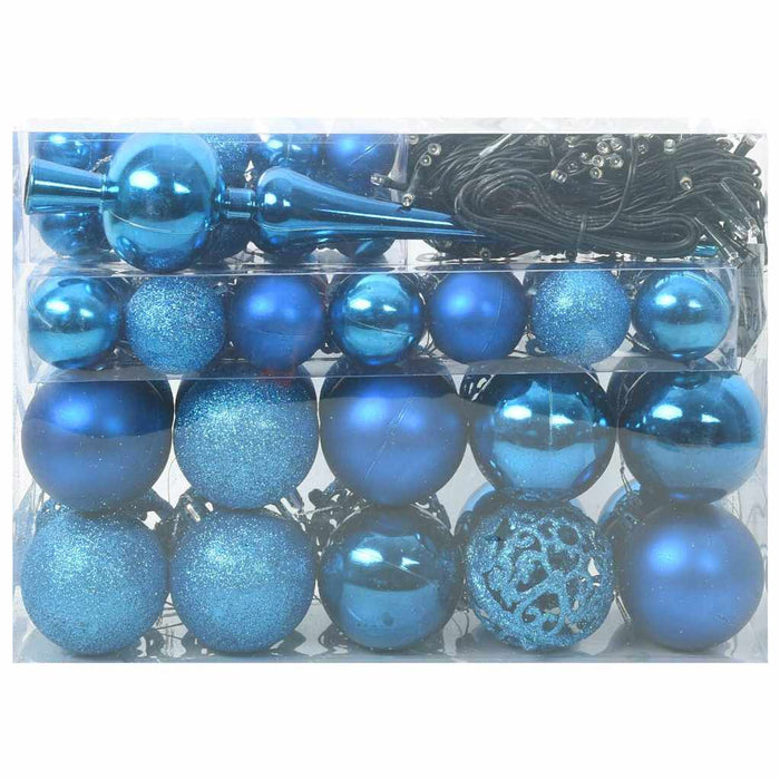 Set de Globuri de Crăciun cu 150 LED 61 pcs albastru Plastic - WALTI WALTI