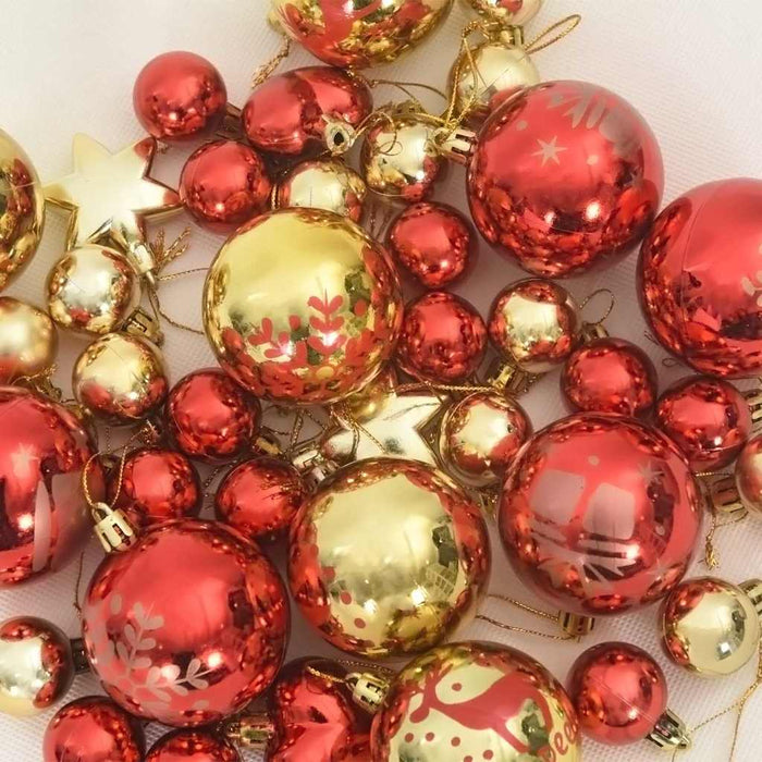 Set de Globuri de Crăciun 40 pcs Aurie și roșie Plastic - WALTI WALTI
