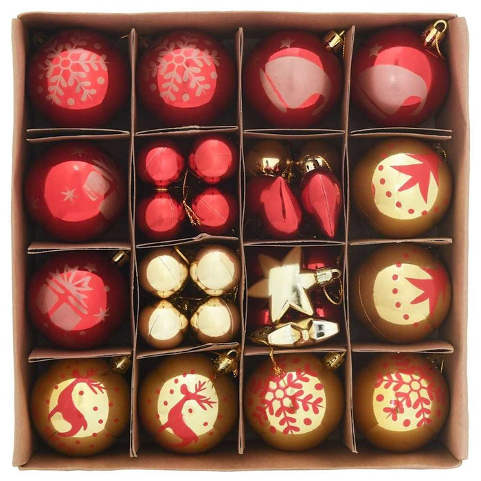 Set de Globuri de Crăciun 40 pcs Aurie și roșie Plastic - WALTI WALTI