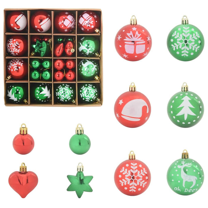 Set de Globuri de Crăciun 40 pcs Roșie și verde Plastic - WALTI WALTI