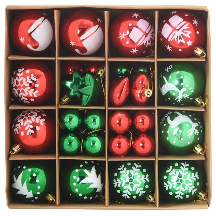 Set de Globuri de Crăciun 40 pcs Roșie și verde Plastic - WALTI WALTI