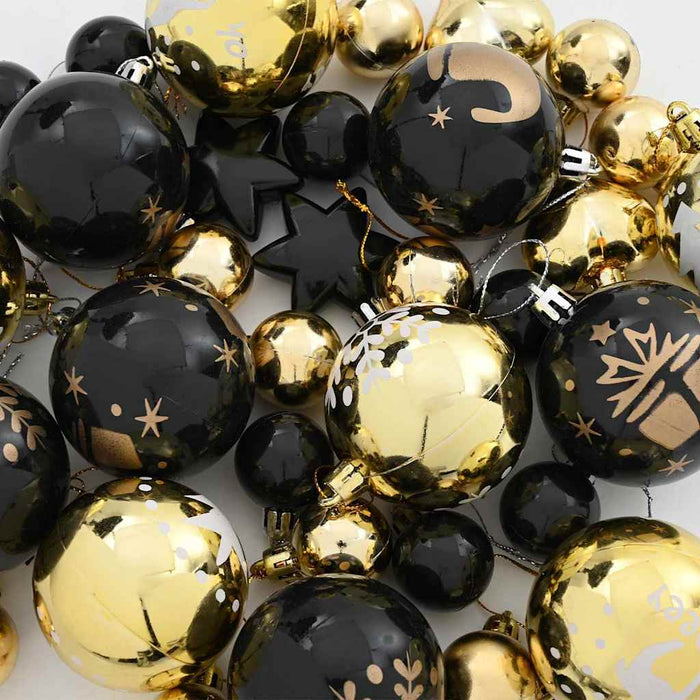 Set de Globuri de Crăciun 40 pcs Negru și Aur Plastic - WALTI WALTI