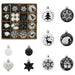 Set de Globuri de Crăciun 40 pcs Negru și Alb Plastic - WALTI WALTI