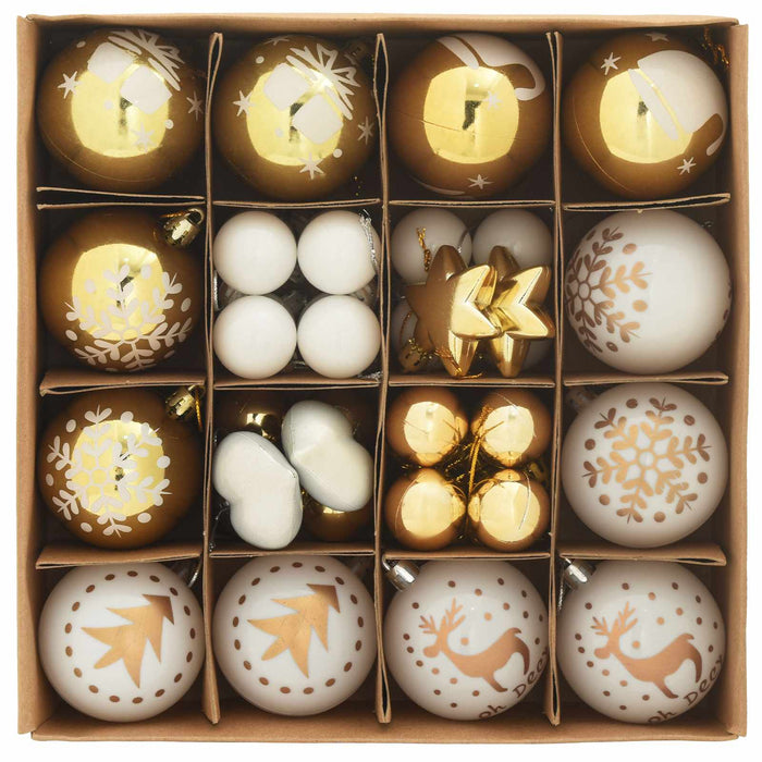 Set de Globuri de Crăciun 40 pcs Alb și auriu Plastic - WALTI WALTI