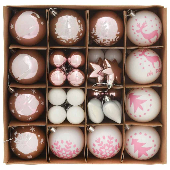 Set de Globuri de Crăciun 40 pcs Alb și roz Plastic - WALTI WALTI