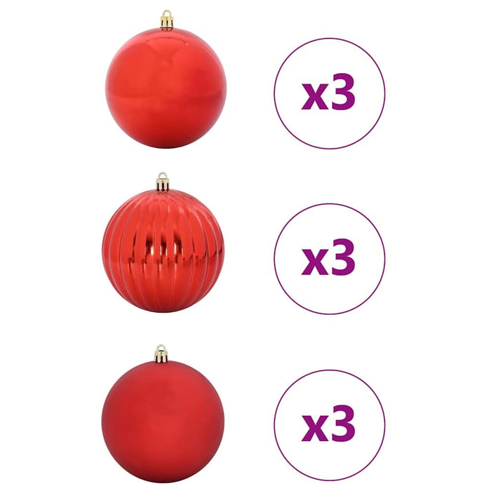 Set de Globuri de Crăciun 9 pcs Roșu - WALTI WALTI