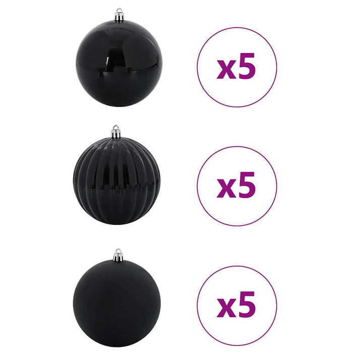 Set de Globuri de Crăciun 15 pcs Negru - WALTI WALTI