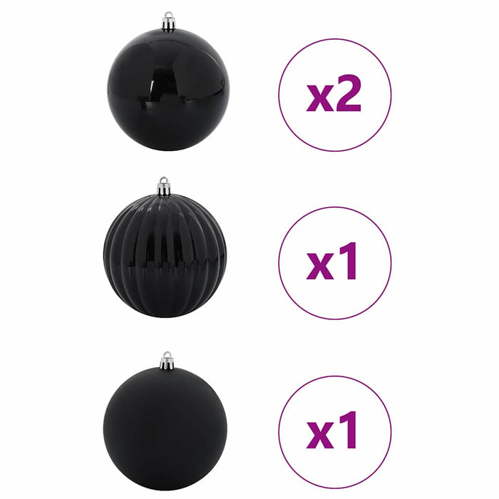 Set de globuri de Crăciun XXL 4 pcs Negru Plastic - WALTI WALTI