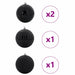 Set de globuri de Crăciun XXL 4 pcs Negru Plastic - WALTI WALTI