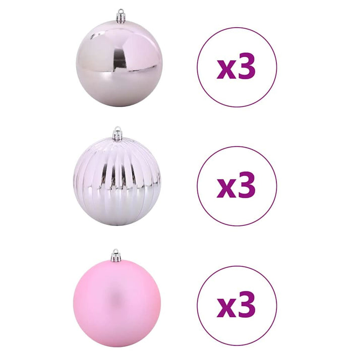 Set de globuri de Crăciun XL 9 pcs Roz Plastic - WALTI WALTI