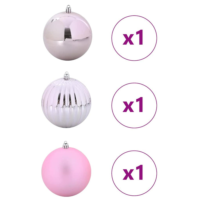 Set de globuri de Crăciun XXL 3 pcs Roz Plastic - WALTI WALTI