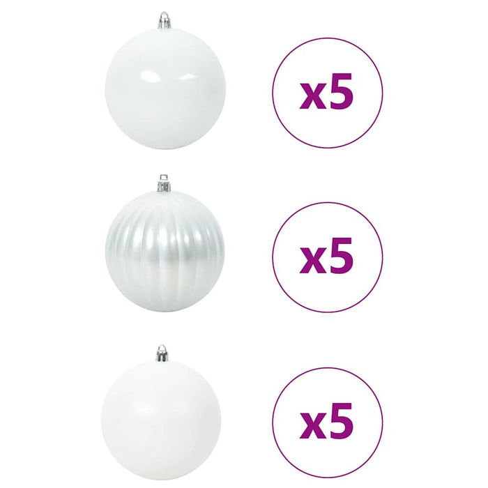 Set de Globuri de Crăciun 15 pcs Alb - WALTI WALTI