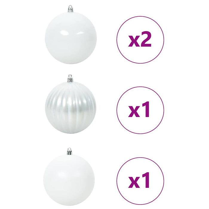Set de globuri de Crăciun XXL 4 pcs Alb Plastic - WALTI WALTI