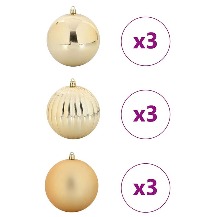 Set de Globuri de Crăciun 9 pcs Auriu - WALTI WALTI