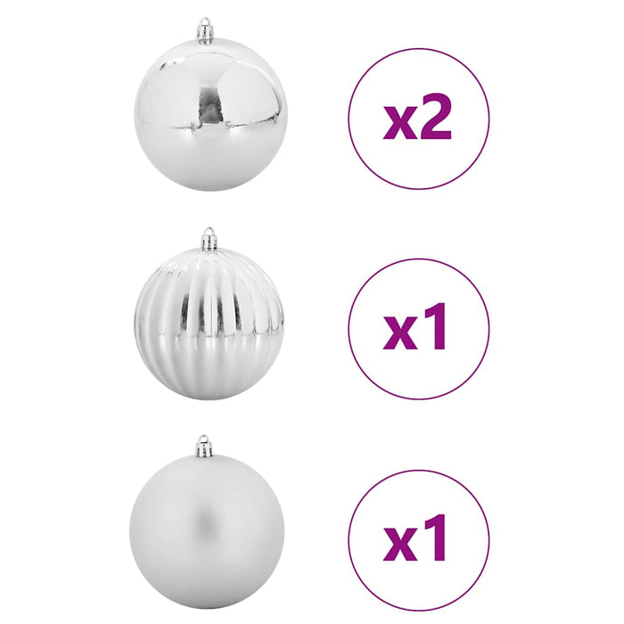 Set de globuri de Crăciun XXL 4 pcs Argintiu Plastic - WALTI WALTI