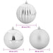 Set de globuri de Crăciun XXL 4 pcs Argintiu Plastic - WALTI WALTI