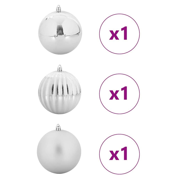 Set de globuri de Crăciun XXL 3 pcs Argintiu Plastic - WALTI WALTI