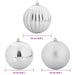 Set de globuri de Crăciun XXL 3 pcs Argintiu Plastic - WALTI WALTI