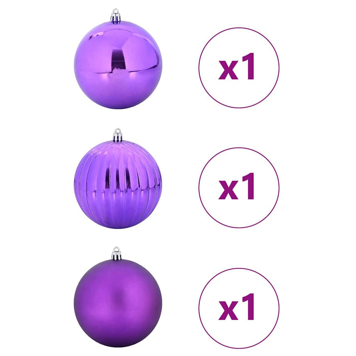 Set de globuri de Crăciun XXL 3 pcs Violet Plastic - WALTI WALTI