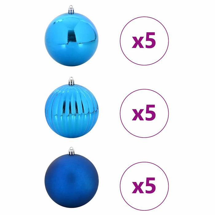 Set de globuri de Crăciun XL 15 pcs albastru Plastic - WALTI WALTI