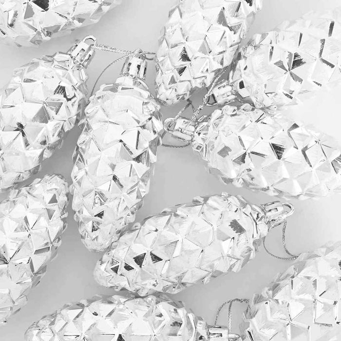 Minge din con de brad de Crăciun 40 pcs Argintiu Plastic - WALTI WALTI
