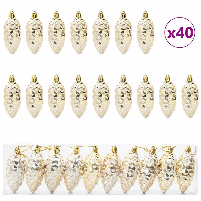 Minge din con de brad de Crăciun 40 pcs Auriu Plastic - WALTI WALTI