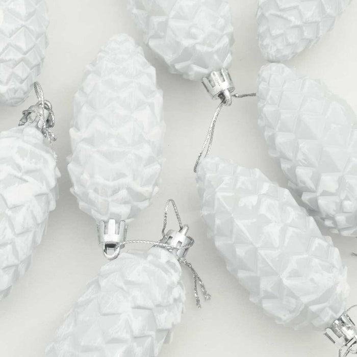 Minge din con de brad de Crăciun 40 pcs Alb Plastic - WALTI WALTI