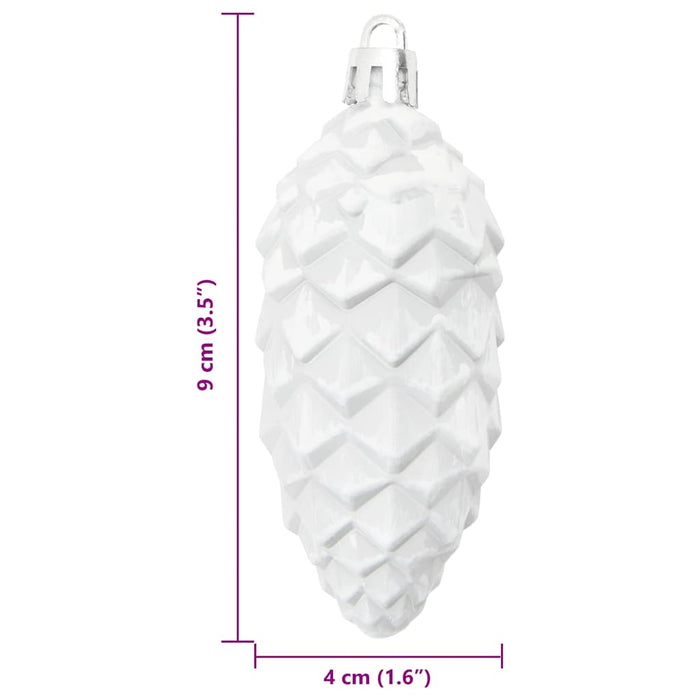 Minge din con de brad de Crăciun 40 pcs Alb Plastic - WALTI WALTI