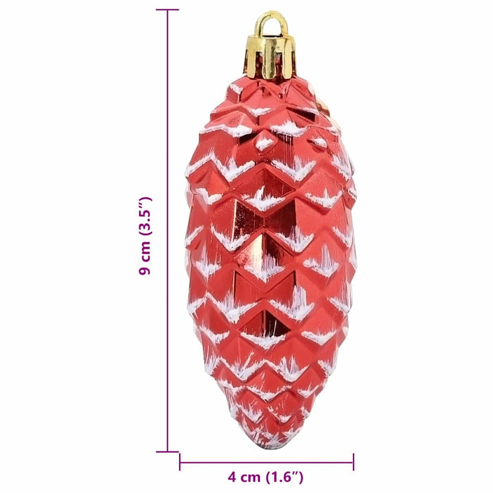 Minge din con de brad de Crăciun 40 pcs Roșu Plastic - WALTI WALTI