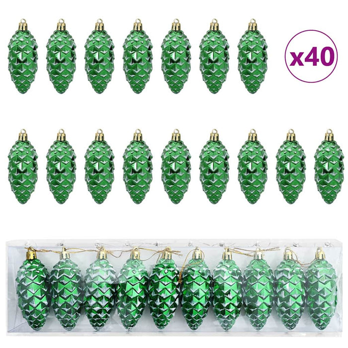 Minge din con de brad de Crăciun 40 pcs Verde Plastic - WALTI WALTI