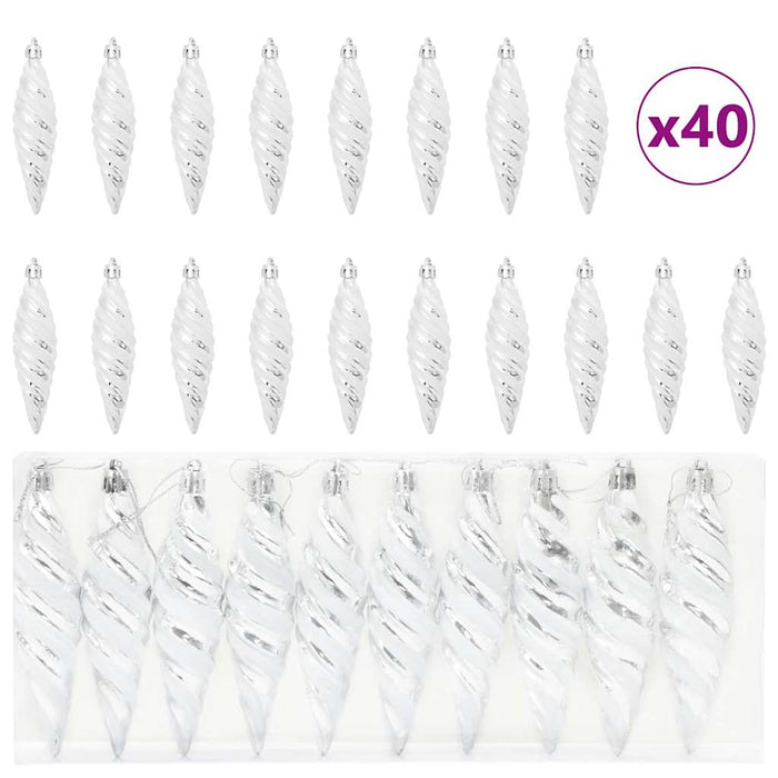 Decorațiuni pentru Pomul de Crăciun 40 pcs Argintiu - WALTI WALTI