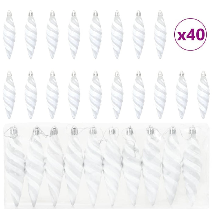 Decorațiuni pentru Pomul de Crăciun 40 pcs Alb - WALTI WALTI