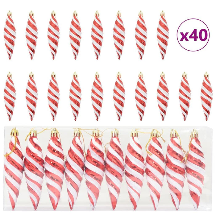 Decorațiuni pentru Pomul de Crăciun 40 pcs Roșu - WALTI WALTI