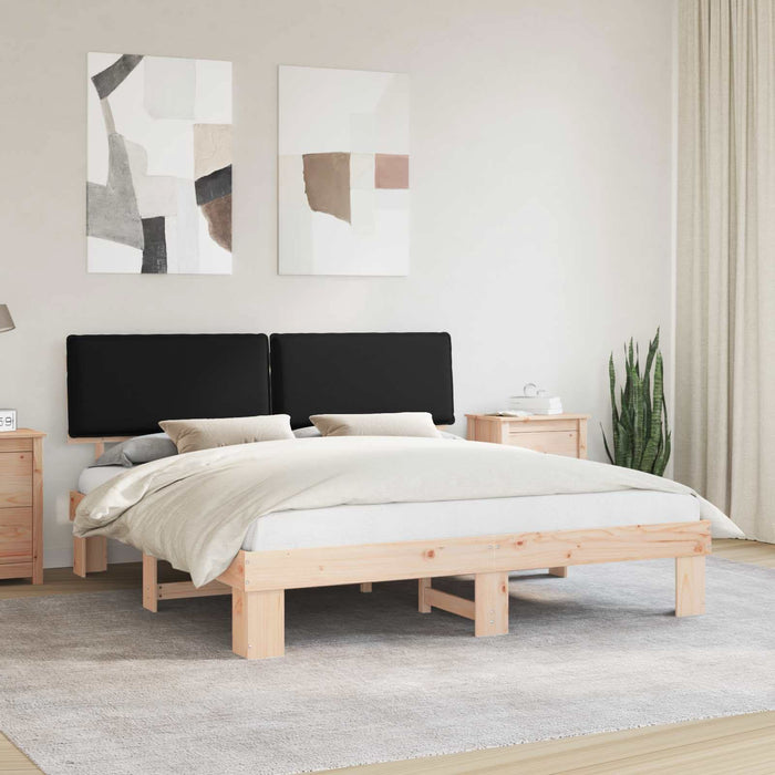 Cadru de pat cu tăblie tapițată cu headboard Negru 180 x 200 cm - WALTI WALTI