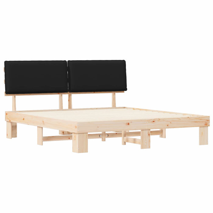 Cadru de pat cu tăblie tapițată cu headboard Negru 180 x 200 cm - WALTI WALTI