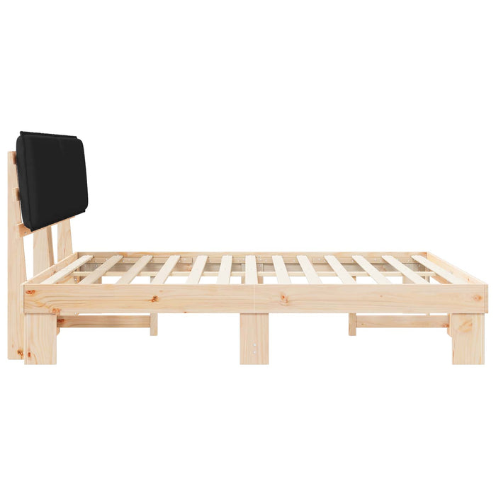 Cadru de pat cu tăblie tapițată cu headboard Negru 180 x 200 cm - WALTI WALTI