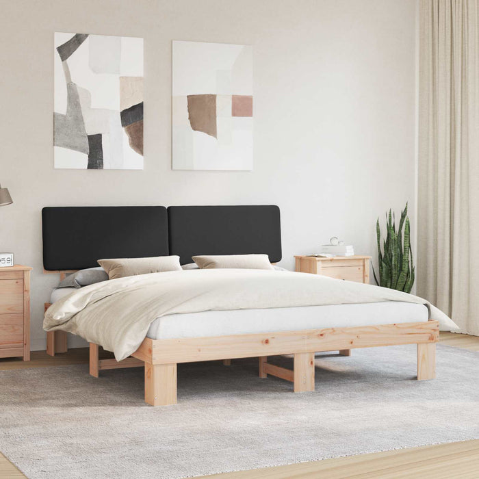 Cadru de pat cu tăblie tapițată cu headboard Negru 180 x 200 cm - WALTI WALTI