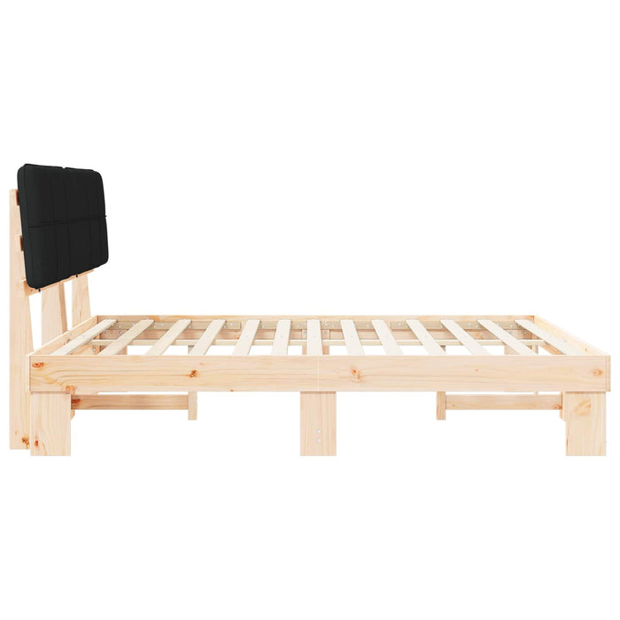 Cadru de pat cu tăblie tapițată cu headboard Negru 200 x 200 cm - WALTI WALTI