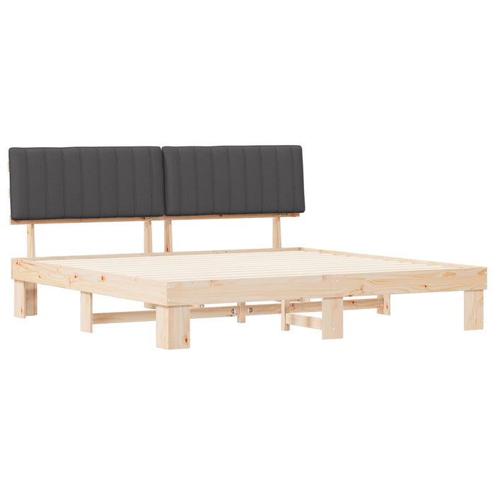 Cadru de pat cu tăblie tapițată Gri închis 200 x 200 cm - WALTI WALTI