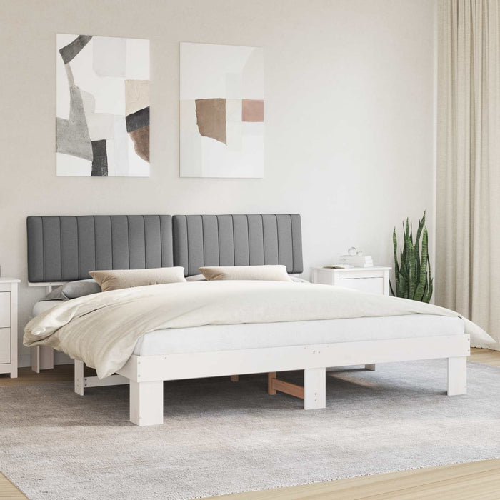 Cadru de pat cu tăblie tapițată Gri deschis 200 x 200 cm - WALTI WALTI