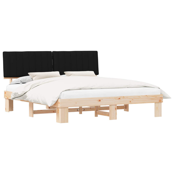 Cadru de pat cu tăblie tapițată cu headboard Negru 180 x 200 cm - WALTI WALTI